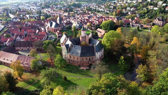 Buedingen with Buedingen castle, Wetterau, Hesse, Germany alt