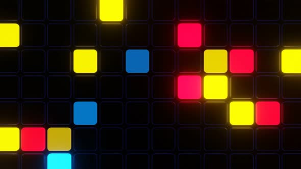 Falling Neon Cubes on the Disco Panel alt