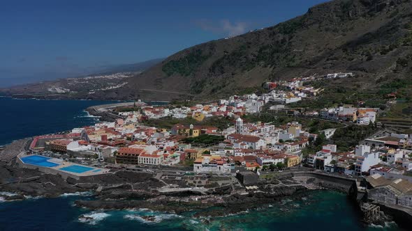 Beach in Tenerife, Canary Islands, Spain.Aerial View of Garachiko in the Canary Islands alt