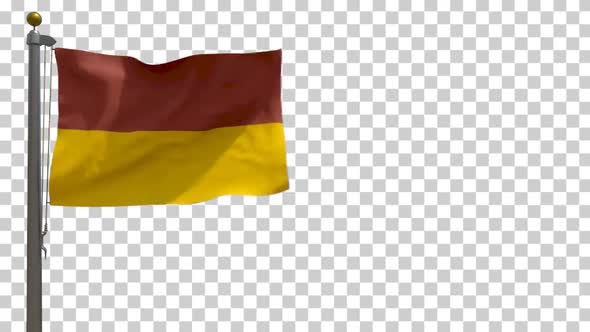 Tolima Department Flag (Colombia) on Flagpole with Alpha Channel - 4K alt