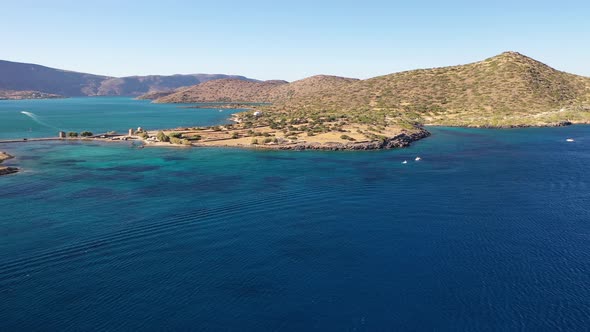 Aerial View of Spinalonga Island, Crete, Greece