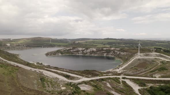 China Clay Open-Pit Mine St Austell Cornwall Aerial View