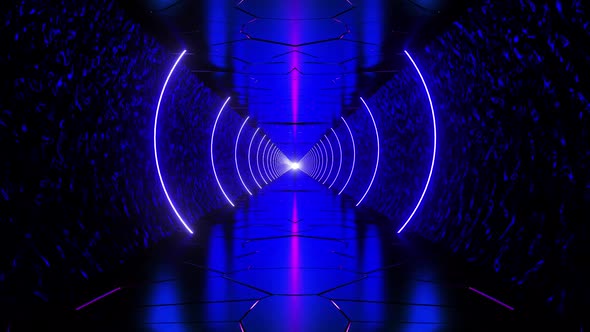 Abstract loop of  neon tunnel