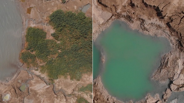 Sinkholes In Dead Sea Desert Aerial View Pack alt
