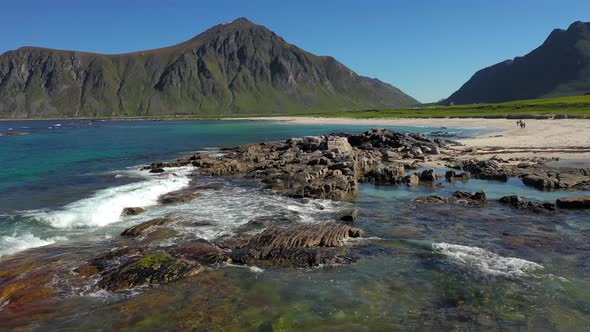 Beach Lofoten Islands Is an Archipelago in the County of Nordland, Norway alt