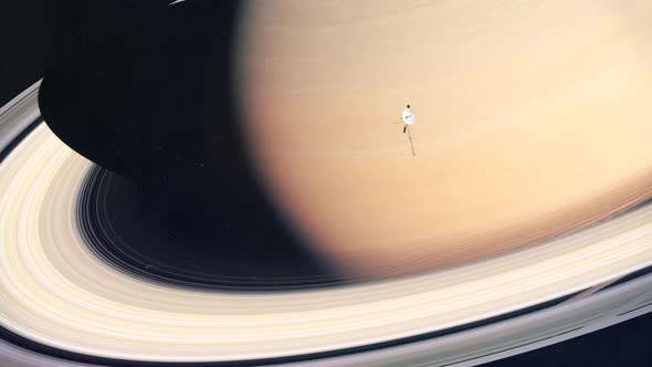 Gas Giant Saturn With Space Probe 1