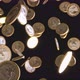 Video Animation. Slow motion of euro coins falling on an isolated black background - VideoHive Item for Sale