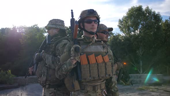 Portrait of Brave Homeland Defenders in Uniform alt