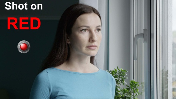 Portrait Of Woman With Troubled Sad Neutral Face  alt