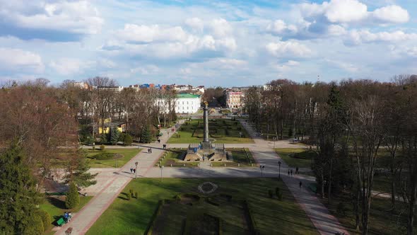 The Poltava in the Central Part City Aerial View