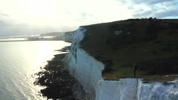 Aerial View of the White Cliffs of Dover Which Face Towards Continental Europe alt