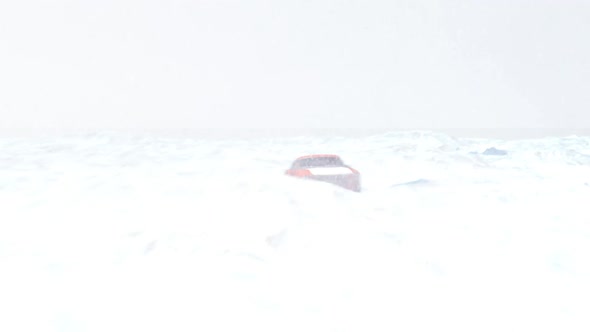 Car driving in the snow 2