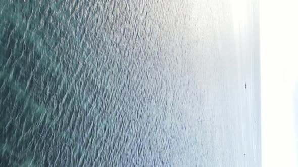 Vertical Video of the Ocean Near the Coast of Zanzibar Tanzania Aerial View alt