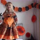 Cute Caucasian Little Girl with Blonde Hair Seven Years Old in Witch Dress and Hat Having Fun and - VideoHive Item for Sale