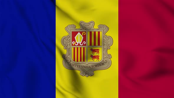 Andorra flag seamless closeup waving animation