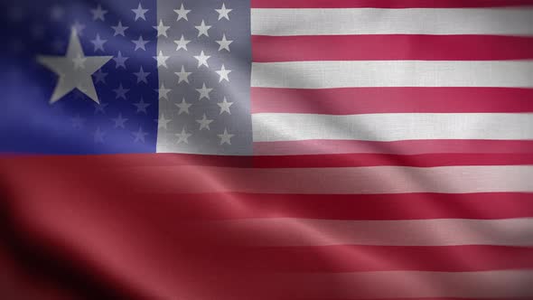 USA Chile Flag Loop Background 4K