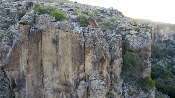 Ihlara Valley Canyon View From Air During Sunrise