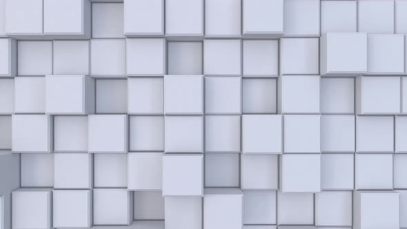 Abstract White Cubes Background