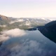 Aerial View at Multinskoe Lake in the Altai Mountains in Clouds - VideoHive Item for Sale