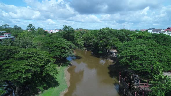 Siem Reap city in Cambodia seen from the sky alt