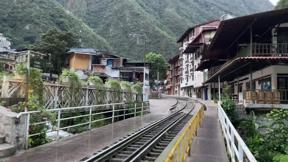 Train Station Town Machu Picchu Amateur Photography Mobile Phone Travel Concept