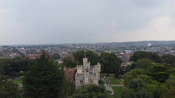 Aerial View of Castle in England English Countryside by Drone