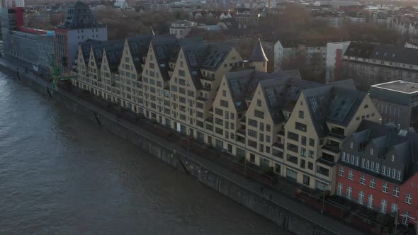 Slide and Pan Shot of Large Apartment Building in Classical Style alt