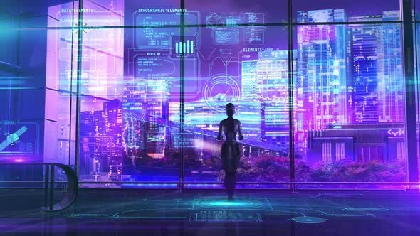 Sci-Fi Background Coding With Artificial Intelligence 4K alt