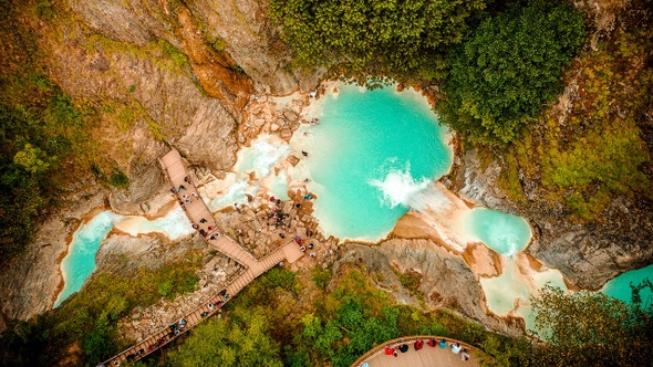 Aerial view of Blue Lake (Mavi Göl) in Giresun