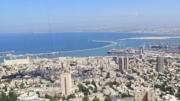 Haifa Israel  September 27 2019  Timelapse Footage of Haifa's Port