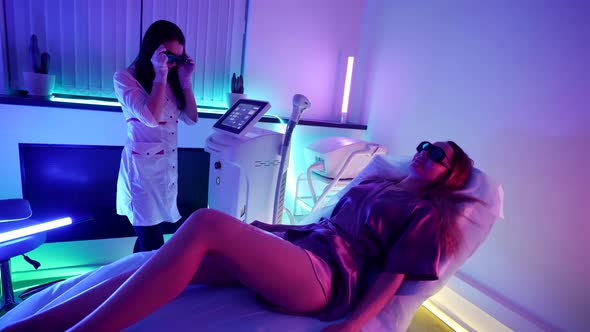 Epilation in Modern Cosmetological Office Aesthetician is Using IPL Technology for Hair Removal From alt