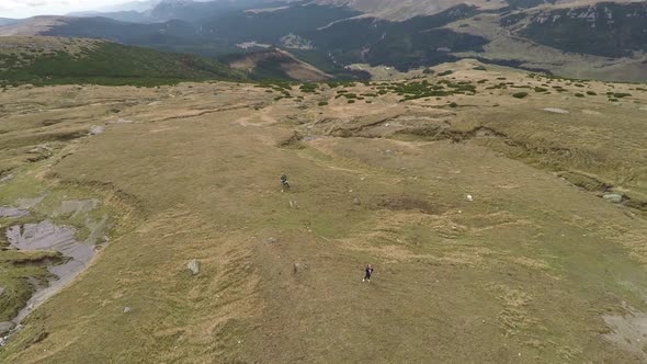 Aerial shot of Bucegi Plateau, Romania  alt