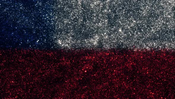 Chile Flag With Abstract Particles