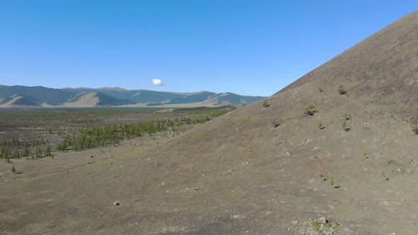 Volcanic Lava Dome Hill Formed by Solidifying Lava Rocks alt