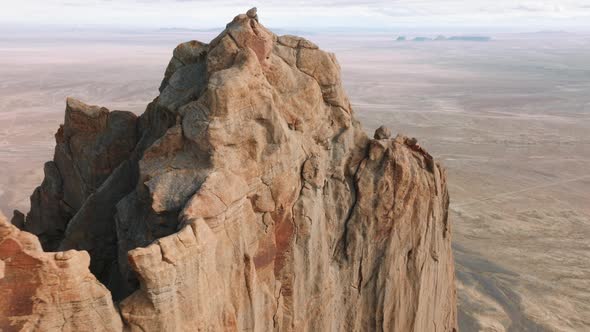 Cinematic  Aerial Shiprock Win Success Inspiration Adventure Dare Concept alt