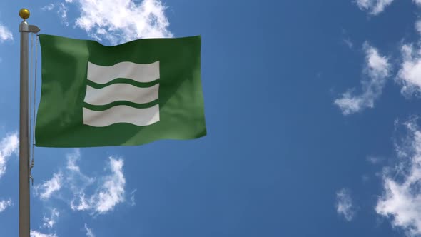 Hiroshima City Flag Japan On Flagpole alt