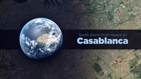 Casablanca (Morocco) Earth Zoom to the City from Space