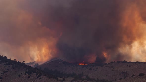 Time Lapse Forest Fire Burning Mountainside alt