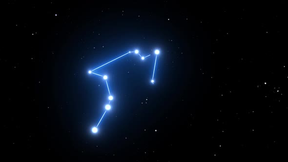 Aquarius Constellation On A Beautiful Starry Night Background, Motion ...