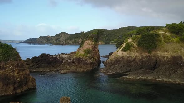 Flying along New Zealand coast