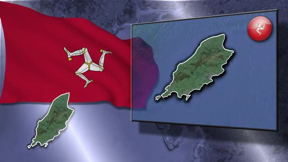 Isle Of Man Flag And Map Animation alt