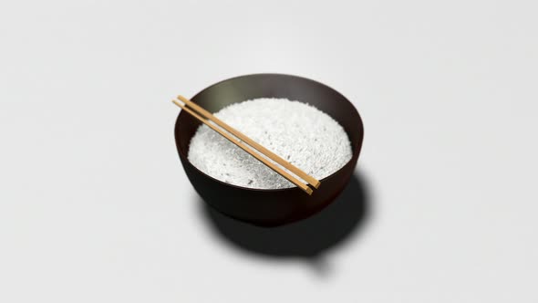 Rice Bowl Clean White Background