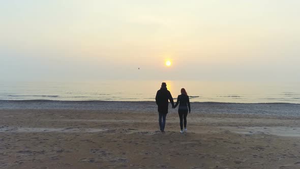 Romantic Beach Scene During Sunset