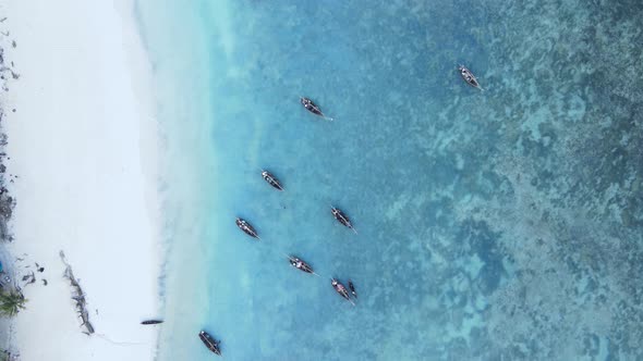 Boats in the Ocean Near the Coast of Zanzibar Tanzania alt