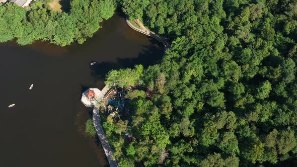 Aerial View From Drone on Svetlogorsk Town and Tikhoe Lake alt
