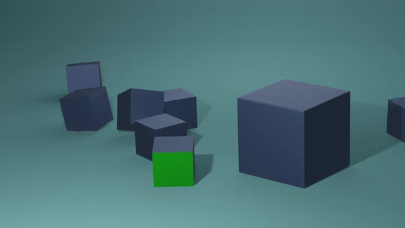 Animated 3d background, rendering of geometric shapes.