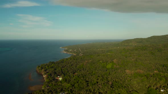 Coastline on the Tropical Island. Camiguin Island Philippines alt