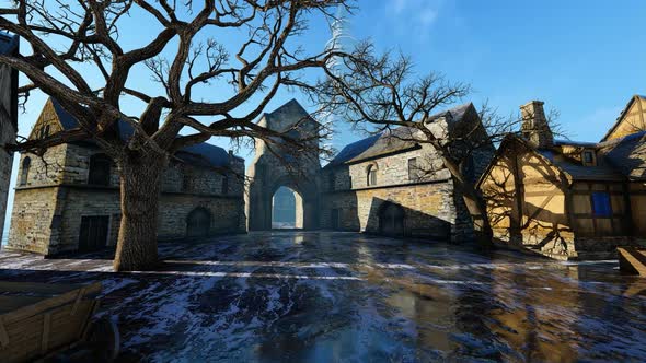Medieval Street In The Rain alt