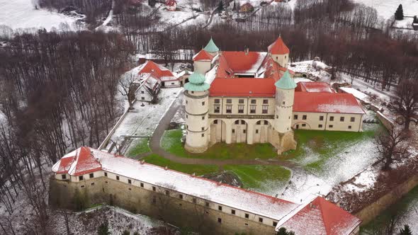 View From the Height of the Castle in Nowy Wisnicz in Winter Poland alt