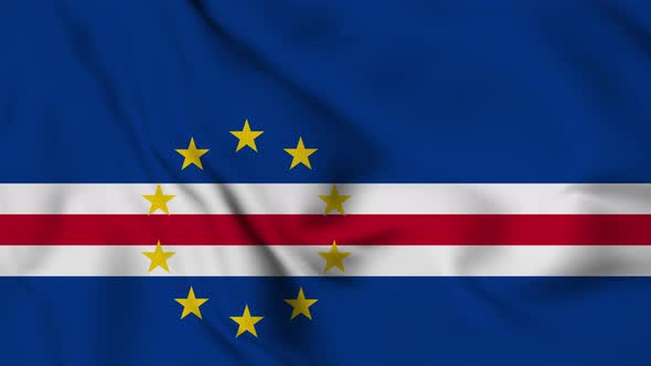 Cape Verde flag seamless closeup waving animation